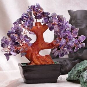 🆕New Amethyst Feng Shui Crystal Money Bonsai Tree